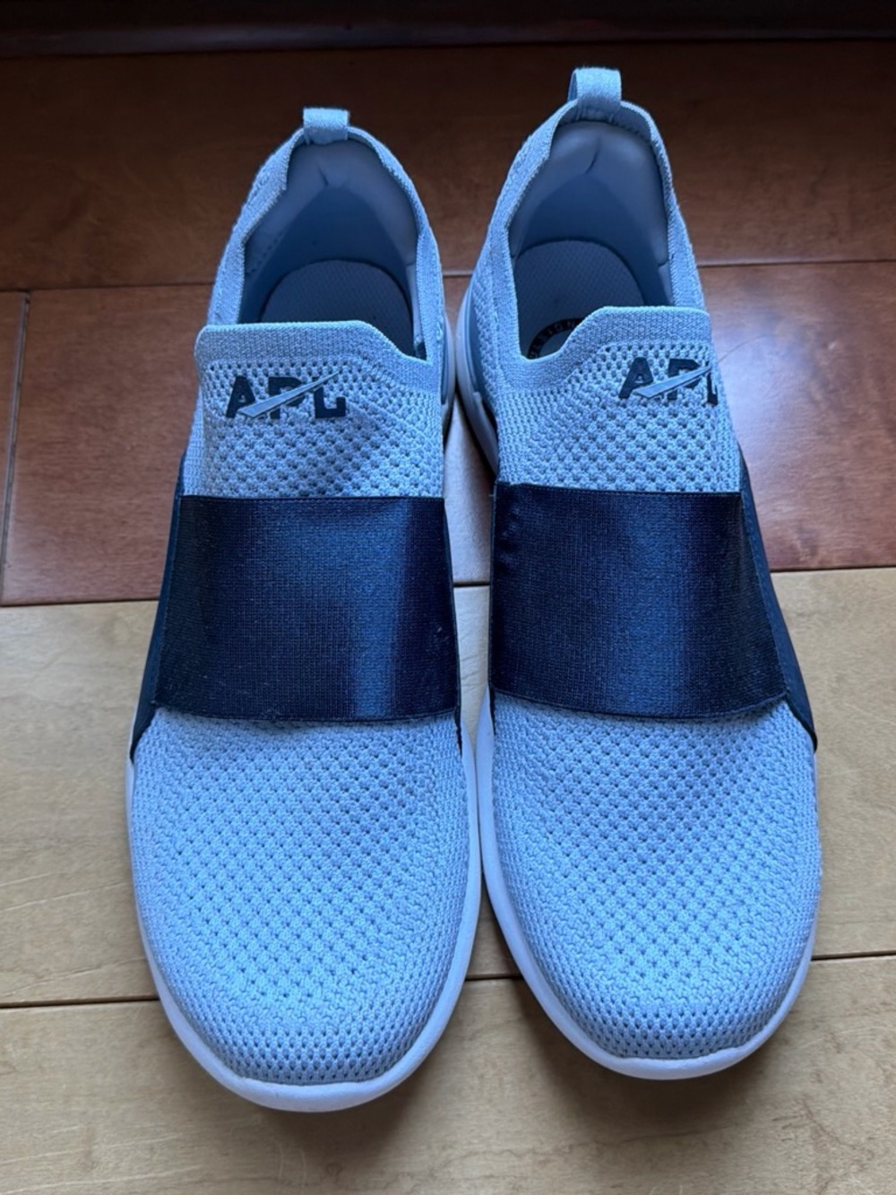 APL women’s TechLoom Bliss Slip-On Sneakers in gray and navy size 10 US